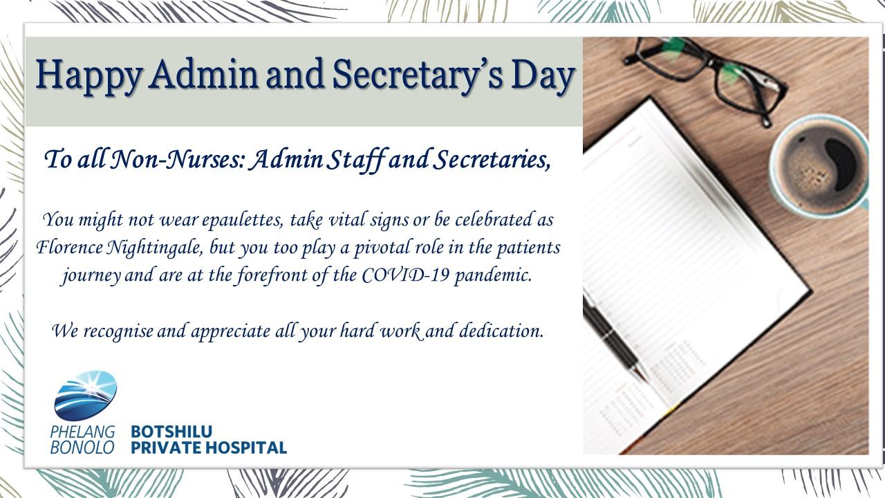 Happy Admin and Secretary's Day Botshilu Private Hospital