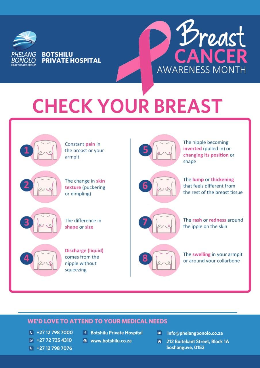 BREAST CANCER AWARENESS MONTH OCTOBER 2020 - Botshilu Private Hospital